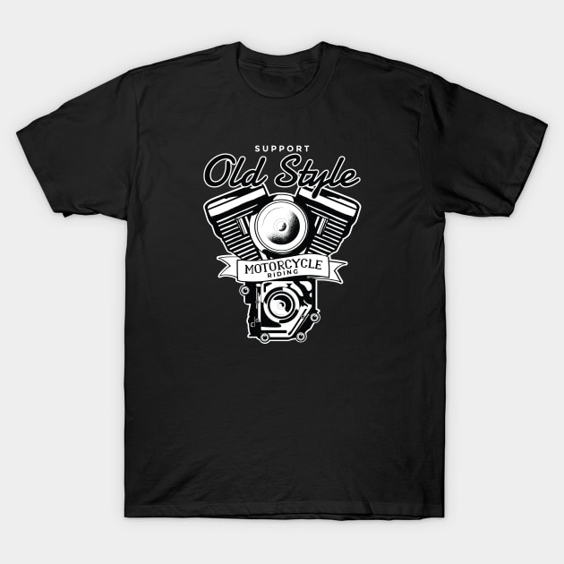 Old Style Motorcycle Riding T-Shirt by LR_Collections